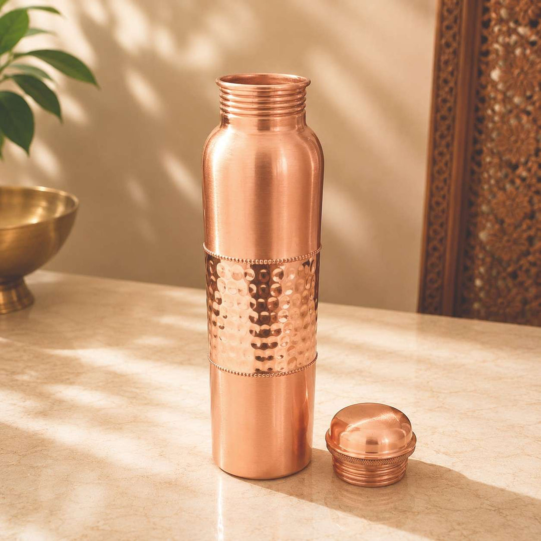 Traditional Pure Copper Water Bottle for Ayurvedic Water Storage