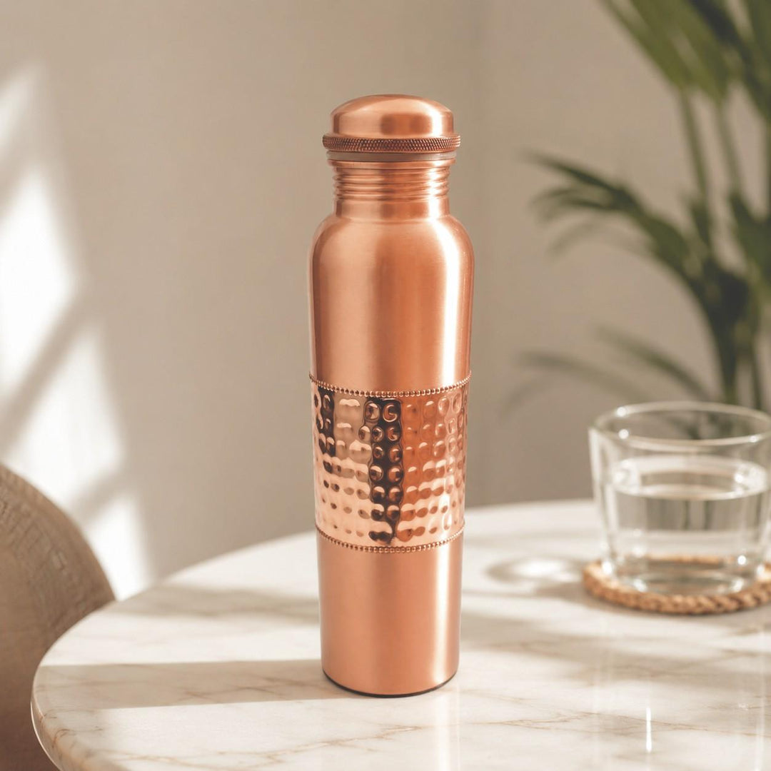 Traditional Pure Copper Water Bottle for Ayurvedic Water Storage