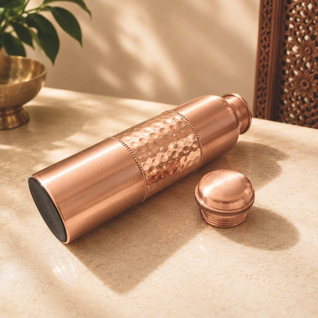 Traditional Pure Copper Water Bottle for Ayurvedic Water Storage