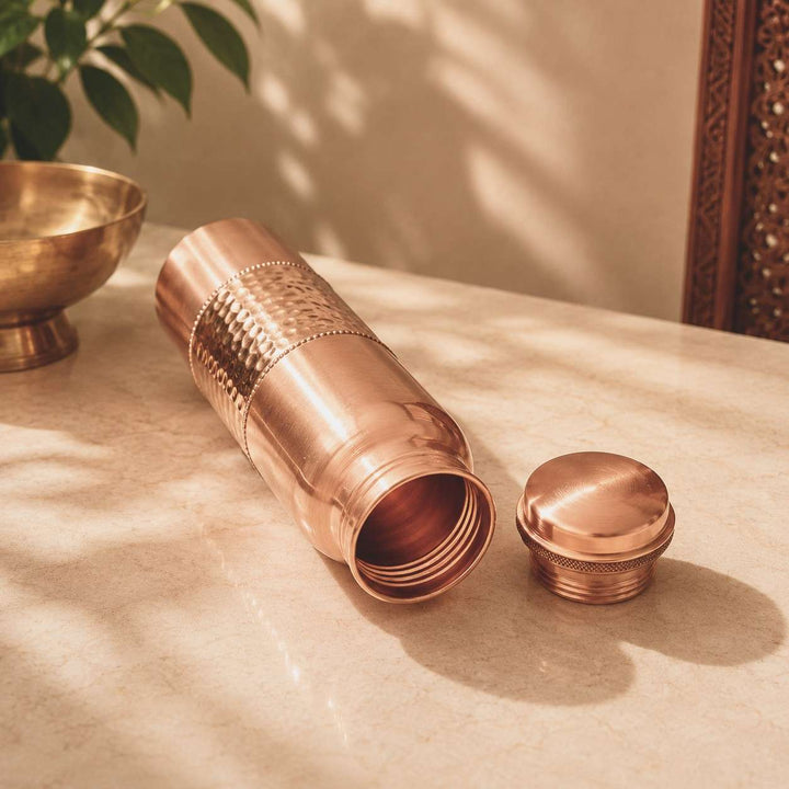 Traditional Pure Copper Water Bottle for Ayurvedic Water Storage